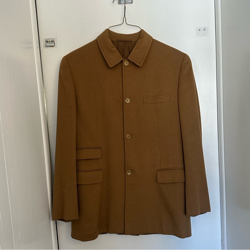 Prada Tan and Gold Lined Jacket
